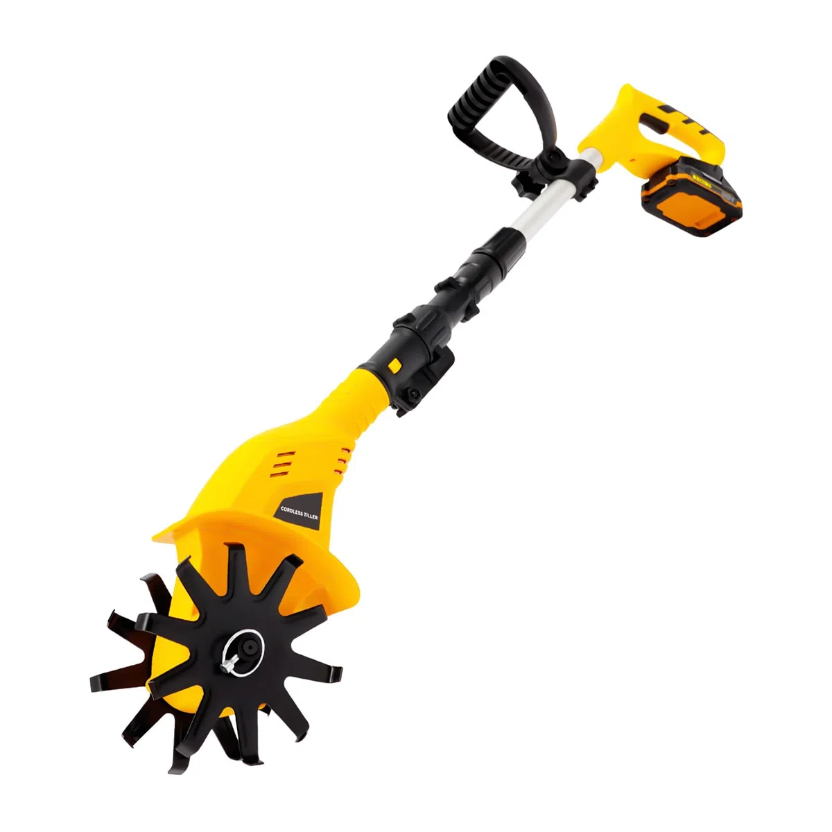 Motobineuse Electrique à Batterie Lithium 20V, Rotavateur de Jardin, Motobineuse sans Fil, Interrupteur de Sécurité, Batterie et Chargeur Inclus